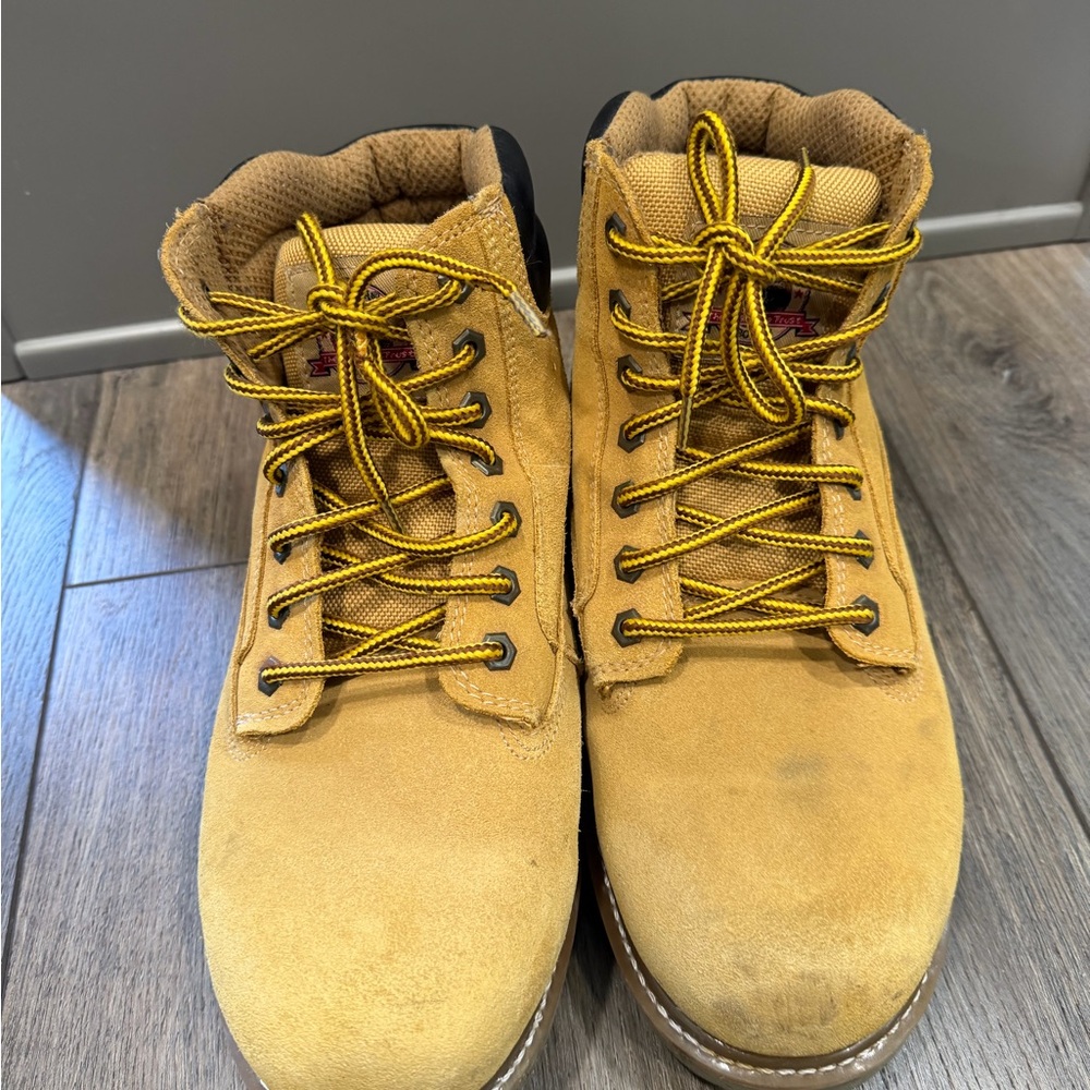 Brahma Men's Work-Style Suede Boots in Wheat Size 10.5